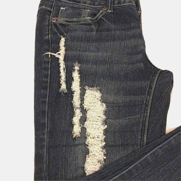 Z.CO Premium Jeans DARK BLUE Distressed High Rise FLARES Size 7 Boot Cut Bohemia - Picture 12 of 14